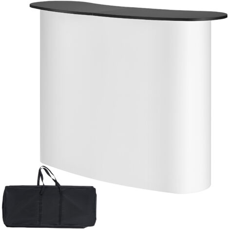 Mophorn Tragbarer Messepodesttisch von, 51,18" x 18,31" x 37,4", faltbarer Ausstellungsthekenständer mit Lagerregal, robuster Promotiontisch für Einzelhandelsveranstaltungen, inklusive Tragetasche