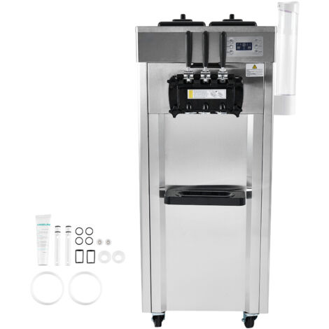 Mophorn Kommerzielle Eismaschine, 21-31 L/H, 1670W, 3-Geschmacksrichtungen, Edelstahl, LED-Panel, Auto Clean, Kühlung über Nacht, für Restaurant Bars