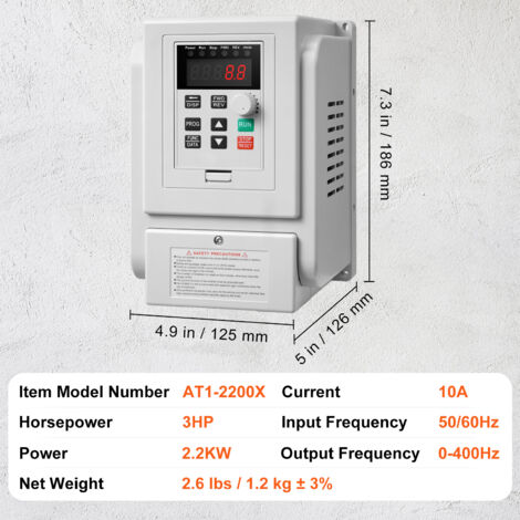 Vevor 2,2 KW 10 A 3 Pk Frequentieomvormer VFD AC 220 240v Frequentieregelaar Snelheidsregelaar Frequentieomvormer Omvormermotor Vfd Omvormer Variabele Frequentie Driver Inclusief 20cm Besturingskabel 827936248 Vevor 2,2 KW 10 A 3 Pk Frequentieomvormer VFD AC 220 240v Frequentieregelaar Snelheidsregelaar Frequentieomvormer Omvormermotor Vfd Omvormer Variabele Frequentie Driver Inclusief 20cm Besturingskabel 827936248