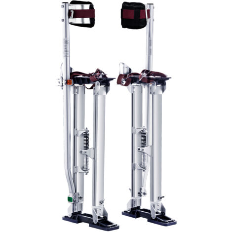 Mophorn Verstellbare Trockenbau-Stelzen 24''-40'' Aluminium mit Knieschützern, rutschfest zum Streichen und Kleben, Silber