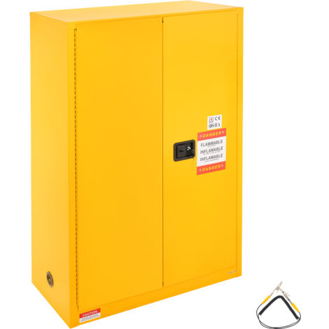 Mophorn 45 Gal Sicherheitsschrank für brennbare Flüssigkeiten – 42,9 x 18,1 x 65,2 Zoll, Gelb. Aus kaltgewalztem Stahl, Lagerschrank für brennbare Flüssigkeiten.