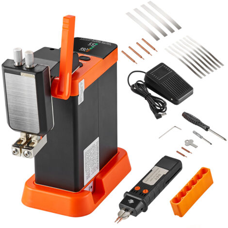 Mophorn Batterie-Punktschweißgerät – 14,5 kW Kondensator-Energiespeicher. Wird mit 73B-Schweißstift und 801D geliefert. Zwei Schweißmodi für 0,1–0,3 mm reines Nickel. Hochleistungsgerät für Batterien.
