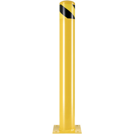 Mophorn-Sicherheitspoller, 4,5 Zoll Außendurchmesser, 107 cm Höhe, gelbe Pulverbeschichtung, Q235-Stahl, Sicherheitsbarriere mit Ankerbolzen für Verkehrsbereiche