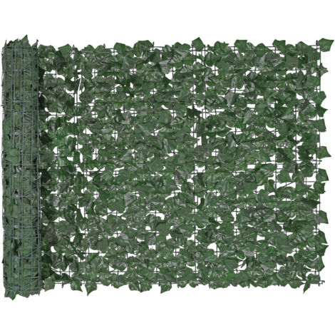 Mophorn Efeu-Privatsphärenzaun, 1 x 2,5 m künstliche grüne Wandbildschirm. Verstärkter Gelenk. Künstliche Heckenrebenblattdekoration für Außenbereich Garten, Hof, Balkon, Terrasse. (1/5)