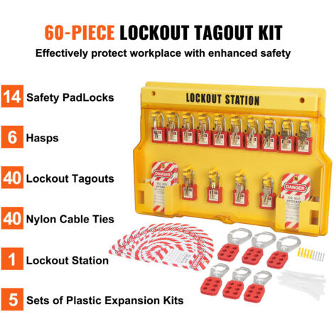 Lockout Tagout Schlösser Kit mit Sicherheitsvorhängeschlössern Haspen