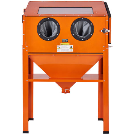 Mophorn 60 Gallonen Sandstrahlkabine, 40-120 PSI Sandstrahlkabine mit Ständer, Hochleistungs-Sandstrahler aus Stahl mit Strahlpistole und 4 Keramikdüsen zum Entfernen von Farbe, Rost und Flecken