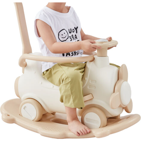 Produktbild von 4-in-1 Schaukelpferd Für Kleinkinder Von 1–3 Jahren, Baby- Schaukelpferd Mit Abnehmbarem Balance-Board, Schiebegriff Und 4 Leichtgängigen Rädern, Trägt Bis Zu 80 Lbs HDPE-Kinder-Rutschspielzeug M | DE