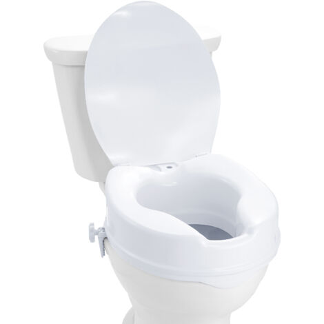 Mophorn Toilettensitzerhöhung, 4 Zoll hoch, 300 Pfund Tragkraft, Universal-Toilettenerhöhung, Schraubstangenverriegelung, für Senioren, Behinderte, Schwangere, medizinische Verwendung, Kunststoff