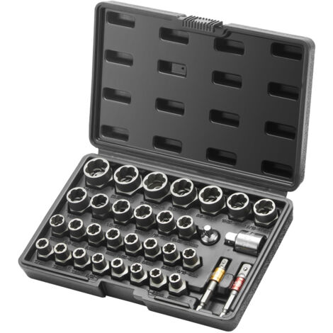 Beschädigte Schraubenausdreher-Set – 39-teilig, 2–21 Mm, Mit Bohrer & Adaptern, Chrom-Molybdän-Stahl