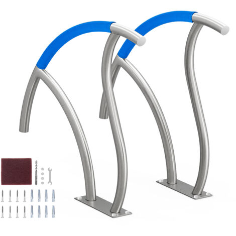 Mophorn Pool-Handlauf-Set, 2 Stück, 76,2 x 76,2 cm, Edelstahlkonstruktion für Innen-/Außenpools, sorgt für Sicherheit durch rostfreies Design und komfortable Griffabdeckung und Zubehör für Spas