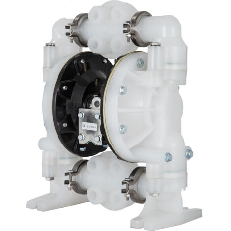 Mophorn Luftbetriebene Doppelmembranpumpe, 1 Zoll Einlass/Auslass, 30 GPM, Polypropylen, max. 120 PSI, für den chemischen und industriellen Einsatz