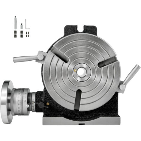 Mophorn 8"/200 mm Drehtisch, horizontaler vertikaler 3-Schlitz-Präzisions-Drehtisch für Fräsmaschine, 360° MT-3 Drehtisch zum Fräsen und Bohren
