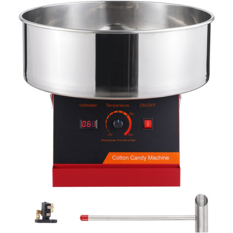 Mophorn Elektrische Zuckerwattemaschine, 1000 W Zuckerwattemaschine, Edelstahlschüssel und Zuckerlöffel, Ideal für Zuhause, Kindergeburtstage, Familienfeiern, Rot