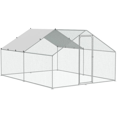 Metall-Hühnerstall Mit Bogen-Dach – 3x4x2m, Verzinkter Stahl, PE-Abdeckung, Für Bauernhof & Garten