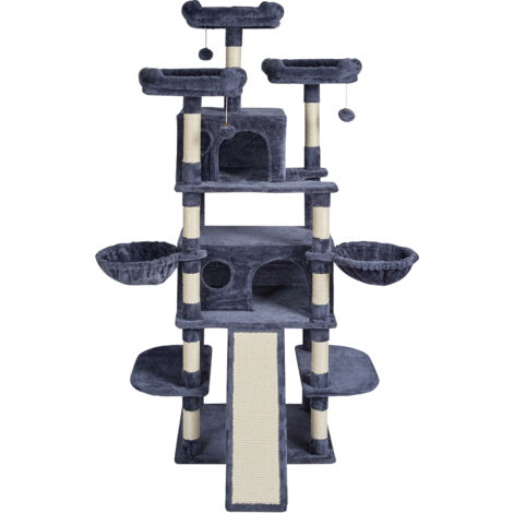 PETMAKER Kratzbaum Mit 5 Ebenen – 114 Cm Hoch, Sisal, Sitzstangen & Spielzeug