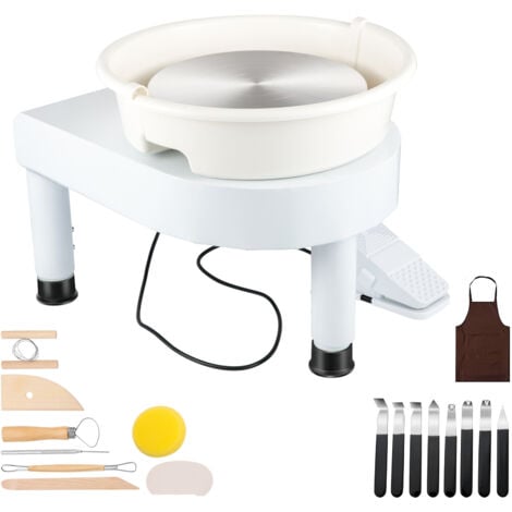 Elektrische Töpferscheibe 12cm Mit 8 Zubehörteilen - Stufenlos 0-200 U/min Für Anfänger