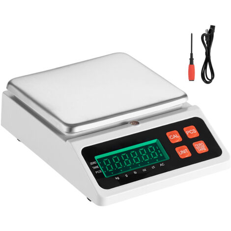 Produktbild von Bonvoisin Industrielle Zählwaage 30kg X 0,1g – Mit RS232, Netz-/Batteriebetrieb & Edelstahlplatte (g/lbs/kg, Inkl. Alarmfunktion)