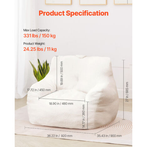 L-förmiger Sitzsack Sitzkissen Bean Bag  99 X 92 X Produktbild-Vorschau 6