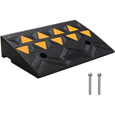 Mophorn Bordsteinrampe aus Gummi, 10,8 cm Steighöhe, 30 cm Breite, 50 cm Länge, 15 t Hochleistungs-Auffahrtrampe für Gabelstapler, LKWs, Busse, Autos, Rollstühle