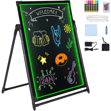 Mophorn LED-Schreibtafel für Nachrichten, 32"x24" beleuchtete, löschbare, beleuchtete Kreidetafel, Menüschild mit Neoneffekt, Zeichenbrett mit 8 fluoreszierenden Kreidemarkern und Fernbedienung. (1/5)