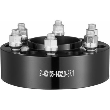 Mophorn 2" 6"x5,3" Spurverbreiterungen, 6 Bolzen geschmiedete Nabenzentrieradapter, M14 x2 Bolzen, 87,1 mm Bohrung, passend für Ford Expedition, F150, Lincoln Navigator, 4 Stück, Schwarz (1/5)