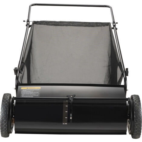 Mophorn 26-Zoll-Rasenkehrmaschine, robuster Laub- und Grassammler mit 4 rotierenden Bürsten, langlebigen Gummirädern, verdicktem Stahl, 7 Kubikfuß Netz-Auffangbeutel