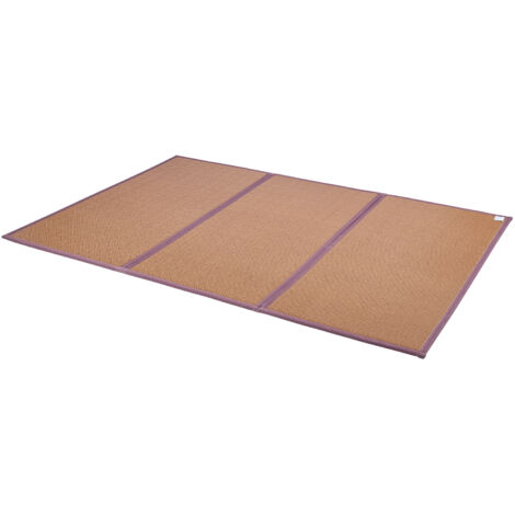 Mophorn 80 x 55 Zoll faltbare handgewebte Rattan-Tatami-Matte, rutschfeste und leicht zu reinigende japanische Bodenmatte, atmungsaktive Sommer-Schlafmatte für Meditation und Yoga
