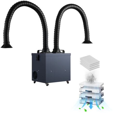 Mophorn Lötrauchabsorber mit Doppelschläuchen, 275-W-Schweißrauchabsauger mit 4-stufigen Filtern und 10 Geschwindigkeiten, 380 m³/h Lötrauchabsaugung zum Löten, Lasergravieren, Heimwerkerschweißen