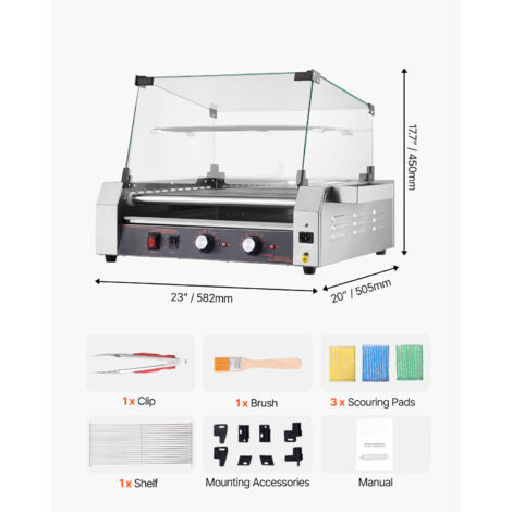 VEVOR Hot Dog Dampfgarer, 27L, 2-stufiger Hot Dog Hütten-Dampfgarer, 30