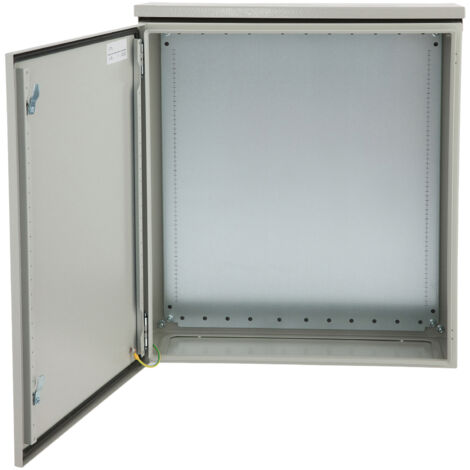 Elektrisches Mophorn-Gehäuse, 61 x 61 x 20 cm, NEMA 4, IP65, wasserdicht und staubdicht, Anschlussdose aus kaltgewalztem Kohlenstoffstahl, aufklappbar, mit Regenhaube für den Außen-/Innenbereich