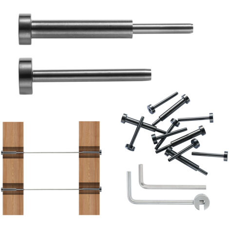 Mophorn 30er-Pack unsichtbares Kabelgeländer-Set, T316 Edelstahl 3,2 mm Empfänger und Pressbolzenenden für Holz-/Metallpfosten, Kabelgeländer-Hardware, Schwarz