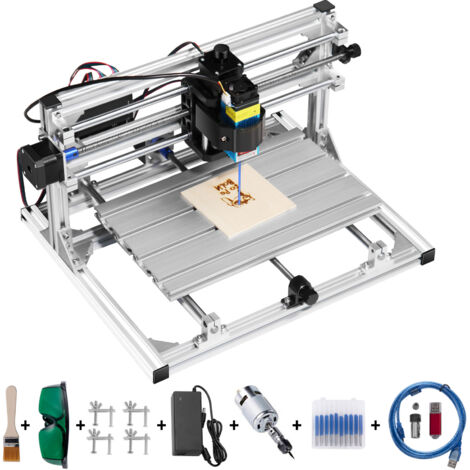 Mophorn CNC 3018 DIY 3-Achsen-Gravierset mit 500 mW Laser, Fräsmaschine für Holz, PCB