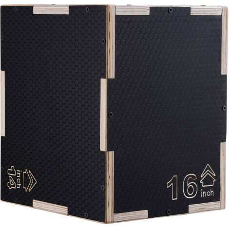 Mophorn 3-in-1 Plyometrische Sprungbox, 16/14/12 Zoll Holz-Plyo-Box, Plattform- und Sprung-Agility-Box, rutschfeste Fitness-Step-Up-Box für das Training im Heim-Fitnessstudio