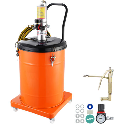 Mophorn-Fettpumpe,10,5 Gallonen (40 l).Druckluftbetriebenmit 13 Fuß langem Schlauch und Fettpresse.Pneumatische Eimerpumpe auf Rädern.Tragbare Schmierung.Druckverhältnis 50:1 für reibungslosen Betrieb