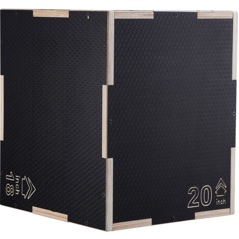 Mophorn 3 in 1 Plyometric Jump Box, 20/18/16 Inch Wooden Plyo Box, Plattform &amp Jumping Agility Box, Anti-Rutsch Fitness Übung Step Up Box für Home Gym Training, Konditionierung Krafttraining