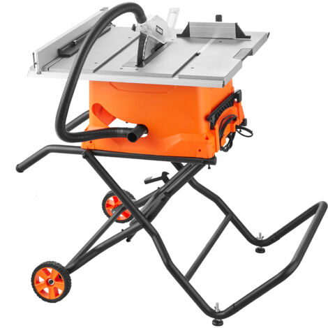Mophorn Tischkreissäge mit Ständer, 10 Zoll, 8 Ampere, 25 Zoll maximale Schnittkapazität, 4800 U/min Schnittgeschwindigkeit, 40-Zahn-Sägeblatt, tragbare kompakte Baustellen-Tischkreissäge