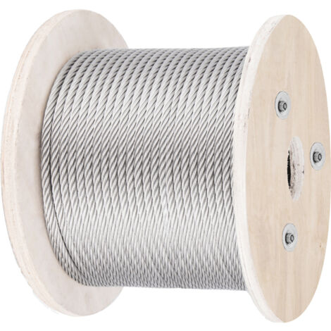 Mophorn 5/32 Zoll 1x19 316 SS-Kabel, 500 Fuß hochfestes Drahtseil, 3300 Pfund BS DIY-Deckgeländer-Balustraden, Verwendung im Außenbereich, 110 V, Edelstahl (1/5)