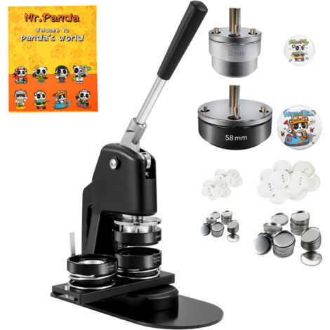 Mophorn Buttonmaschine, 1,25 + 2,25 Zoll Button-Stanzer-Set in mehreren Größen, DIY-Pin-Maker für Kinder, mit 500 Knopfteilen, Kreisschneider und Zauberbuch (1/5)