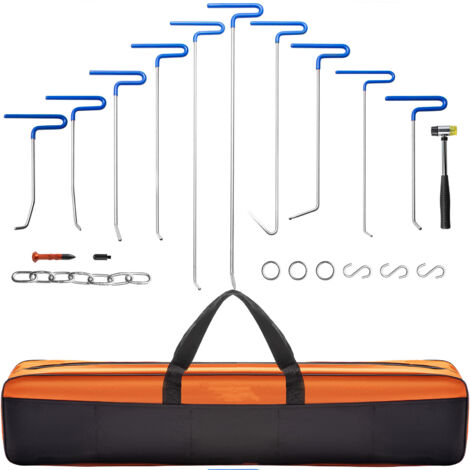 Mophorn Rods Dellenentfernungsset, 20-teiliges Dellenreparaturset ohne Lackierung, Walschwanzwerkzeuge aus Edelstahl für kleinere Dellen, Hagelschäden, Beulen in der Tür (1/5)