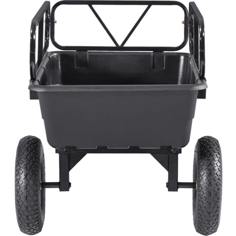 Mophorn Kippanhänger, 226,8 kg, ATV-UTV-Transportanhänger, Anhänger mit 40,64 cm Reifen, Handzug oder Fußpedal, robuster Hofanhänger für Rasenmäher, Traktor und Gartenabfälle
