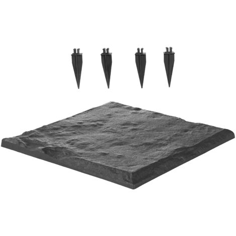 Produktbild von VEVOR Trittsteine Garten 16 Stk. 395x395 Mm – Wetterfeste Gehwegplatten Mit Pfählen, In Steinoptik Für Rasen & Terrasse, Grau