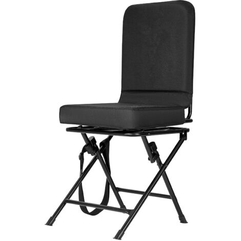 Mophorn Faltbarer Campingstuhl mit Rückenlehne und verstellbarem Schultergurt, Klappstuhl für Garten und Outdoor-Aktivitäten (Belastbarkeit: 136 kg), 360° geräuschlos drehbar, Schwarz (1/5)