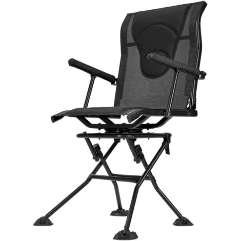 Mophorn Faltbarer Campingstuhl mit Armlehnen, verstellbarem Tragegurt und robustem Stahlrahmen (Belastbarkeit bis 136 kg), 360° geräuschlos drehbar – ideal für Garten und Outdoor-Aktivitäten (1/5)