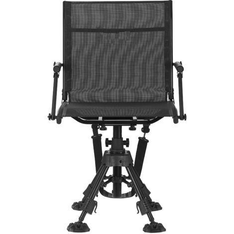 Mophorn Faltbarer Campingstuhl mit Armlehnen, stabilem Stahlrahmen und verstellbaren Beinen. Klappstuhl für Outdoor-Aktivitäten, Picknick und Angeln, 360° geräuschlos drehbar, belastbar bis 158 kg. (1/5)