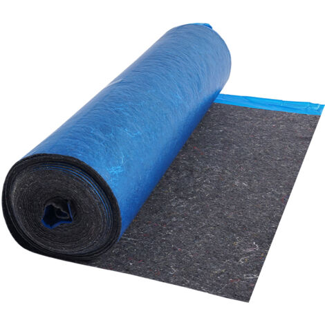 Mophorn Trittschalldämmung, 18,8 m² pro Rolle, 3 mm dicke Unterlage mit integrierter Dampfsperre, Faser + PE-Folie, Geräuschreduzierung und Schalldämmung, geeignet für Vinyl, Laminat und Holz, Blau