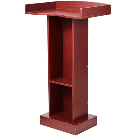 Mophorn Podiumständer aus Holz (105 cm), Rednerpult mit großzügiger Lesefläche, praktischer Ablage, Kantenstopper und stilvollem Design, freistehend, ideal für Unterricht, Meetings und Kirchen