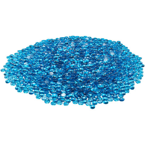Mophorn Feuerglas, 4,5 kg hitzebeständige Glassteine, 19 mm reflektierende Glasperlen für Feuerstellen, Glasfelsen für Kamin, dekorative Feuerkristalle, Feuerperlen in Karibikblau