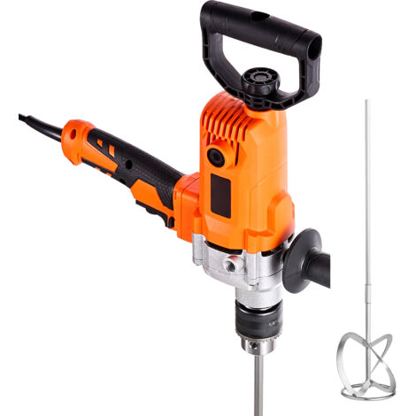 Mophorn Elektrische Bohrmaschine 15,89 mm 1200 W mit Mixer-Set, 750 U/min, 3,2 A, Mischbohrmaschine mit D-Griff zum Bohren und Mischen von Futter und Zement