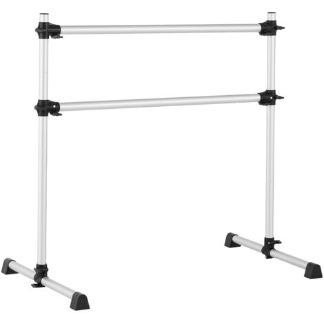 Mophorn Freistehende Ballettstange mit Doppelstangen-Design (136 kg Tragkraft), höhenverstellbar (170-1165 mm), Stretchstange aus Aluminium für Tanz, Balanceübungen und Dehntraining