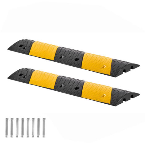 Mophorn 100 cm Kabelbrücke, 9979 kg Belastbarkeit, 2-Kanal-Kabelschutz aus Gummi, rutschfeste Bodenabdeckung, ideal für Schwellenbereiche, Zuhause, Büro, Lager, 2er-Set